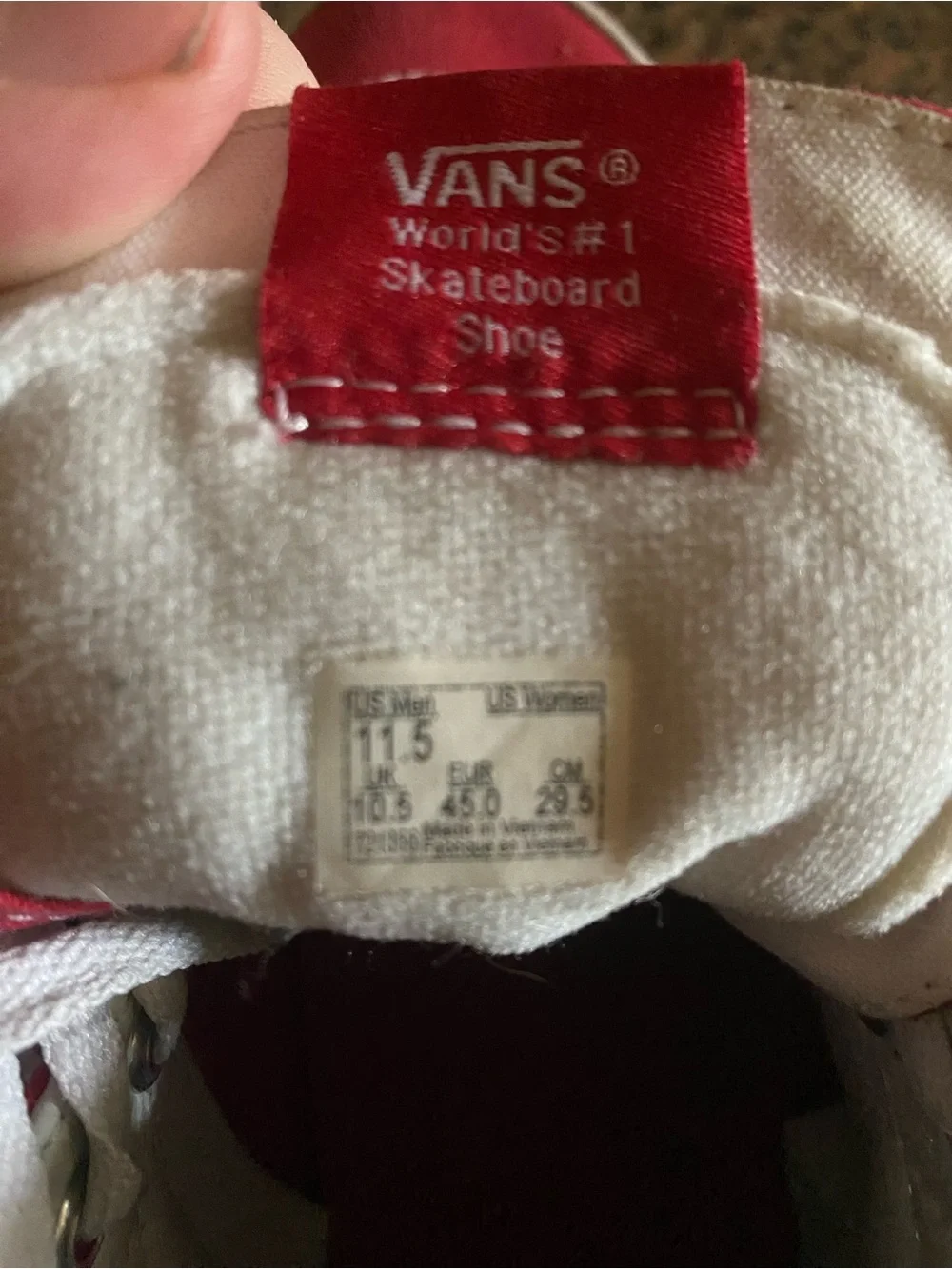 Vans Red High-Top Canvas Sneakers with White Laces